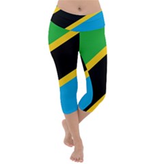 Flag Of Tanzania Lightweight Velour Capri Yoga Leggings by Amaryn4rt