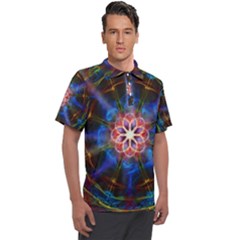 Mandala Pattern Kaleidoscope Men s Polo Tee by Simbadda
