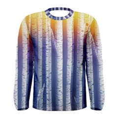 Birch Tree Background Scrapbooking Men s Long Sleeve Tee by Simbadda