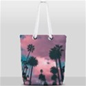 Nature Sunset Sky Clouds Palms Tropics Porous Full Print Rope Handle Tote (Small) View2