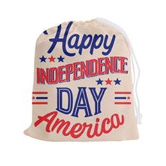 Usa Happy Independence Day Drawstring Pouch (2xl) by Ravend