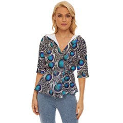 Peacock Pattern Close Up Plumage Lightweight Drawstring Hooded Top by Celenk