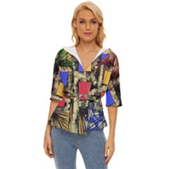Acrylic Abstract Art Design  Lightweight Drawstring Hooded Top by Rbudhiya