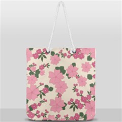 Floral Vintage Flowers Full Print Rope Handle Tote (large) by Dutashop