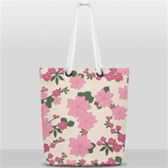 Floral Vintage Flowers Full Print Rope Handle Tote (small) by Dutashop