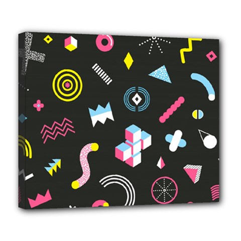 Memphis Design Seamless Pattern Deluxe Canvas 24  X 20  (stretched) by uniart180623