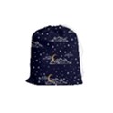 Hand-drawn-scratch-style-night-sky-with-moon-cloud-space-among-stars-seamless-pattern-vector-design- Drawstring Pouch (Medium) View1