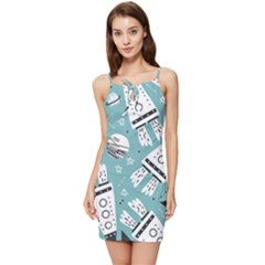 Cute-seamless-pattern-with-rocket-planets-stars Summer Tie Front Dress by uniart180623