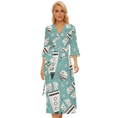 Cute-seamless-pattern-with-rocket-planets-stars Midsummer Wrap Dress by uniart180623