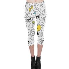 Set-cute-colorful-doodle-hand-drawing Capri Leggings  by uniart180623