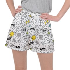 Set-cute-colorful-doodle-hand-drawing Women s Ripstop Shorts by uniart180623