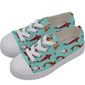 Pattern-with-koi-fishes Kids  Low Top Canvas Sneakers View2