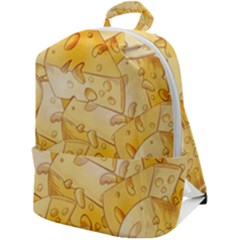 Cheese-slices-seamless-pattern-cartoon-style Zip Up Backpack by uniart180623