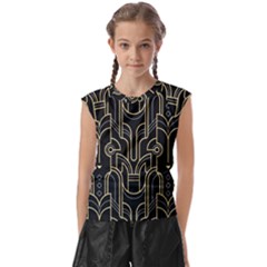 Art-deco-geometric-abstract-pattern-vector Kids  Raglan Cap Sleeve Tee by uniart180623
