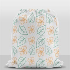 Hand-drawn-cute-flowers-with-leaves-pattern Drawstring Bag (small) by uniart180623