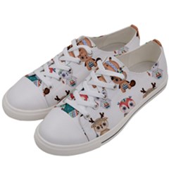 Cute-cartoon-boho-animals-seamless-pattern Men s Low Top Canvas Sneakers by uniart180623