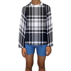 Pixel-background-design-modern-seamless-pattern-plaid-square-texture-fabric-tartan-scottish-textile- Kids  Long Sleeve Swimwear by uniart180623