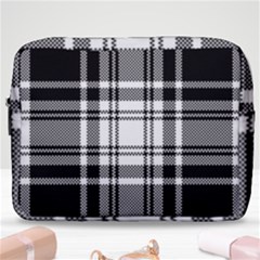 Pixel-background-design-modern-seamless-pattern-plaid-square-texture-fabric-tartan-scottish-textile- Make Up Pouch (large) by uniart180623