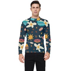Seamless-pattern-with-breakfast-symbols-morning-coffee Men s Long Sleeve Rash Guard by uniart180623