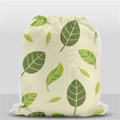 Leaf-spring-seamless-pattern-fresh-green-color-nature Drawstring Bag (small) by uniart180623