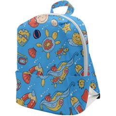 Hand-drawn-seamless-pattern-summer-time Zip Up Backpack by uniart180623