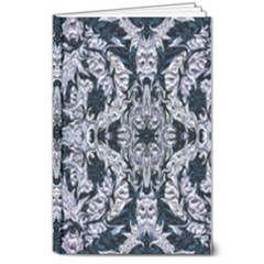 Cobalt Grey Arabesque 8  X 10  Hardcover Notebook by kaleidomarblingart