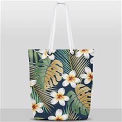 Seamless-pattern-with-tropical-strelitzia-flowers-leaves-exotic-background Full Print Rope Handle Tote (small) by uniart180623