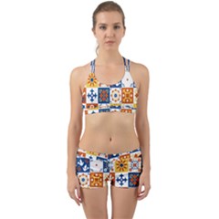 Mexican-talavera-pattern-ceramic-tiles-with-flower-leaves-bird-ornaments-traditional-majolica-style- Back Web Gym Set by uniart180623