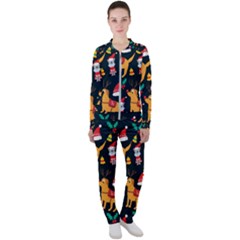Funny Christmas Pattern Background Casual Jacket And Pants Set by uniart180623