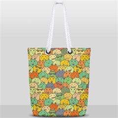 Seamless Pattern With Doodle Bunny Full Print Rope Handle Tote (small) by uniart180623