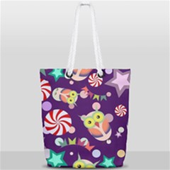 Owl-pattern-background Full Print Rope Handle Tote (small) by uniart180623