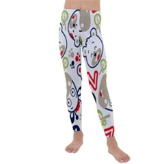 Animals-pattern Kids  Lightweight Velour Leggings by uniart180623
