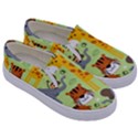Seamless-pattern-vector-with-animals-wildlife-cartoon Kids  Canvas Slip Ons View3
