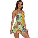Seamless-pattern-vector-with-animals-wildlife-cartoon 2-in-1 Flare Activity Dress View3