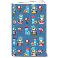 Racing-car-printing-set-cartoon-vector-pattern 8  X 10  Softcover Notebook by uniart180623