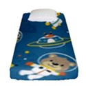 Seamless-pattern-funny-astronaut-outer-space-transportation Fitted Sheet (Single Size) View1