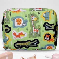 Seamless-pattern-with-wildlife-animals-cartoon Make Up Pouch (large) by uniart180623