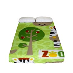 Funny-animals-cartoon Fitted Sheet (full/ Double Size) by uniart180623