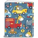 Seamless-pattern-vehicles-cartoon-with-funny-drivers 8  x 10  Softcover Notebook View2