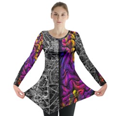 Ambiguity Tobe Brain Duality Mind Minimal Thinking Long Sleeve Tunic  by uniart180623