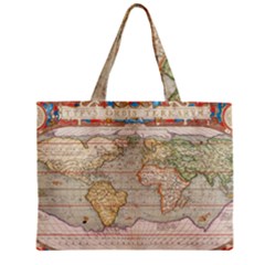 Old World Map Of Continents The Earth Vintage Retro Zipper Mini Tote Bag by uniart180623