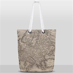Vintage Map Europe Full Print Rope Handle Tote (small) by uniart180623