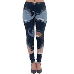 Dino Art Pattern Design Wallpaper Background Lightweight Velour Leggings by uniart180623