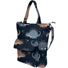 Dino Art Pattern Design Wallpaper Background Shoulder Tote Bag by uniart180623