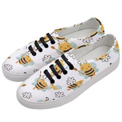 Art Bee Pattern Design Wallpaper Background Women s Classic Low Top Sneakers by uniart180623