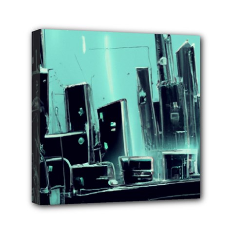 Buildings City Urban Destruction Background Mini Canvas 6  X 6  (stretched) by uniart180623