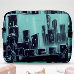 Buildings City Urban Destruction Background Make Up Pouch (large) by uniart180623