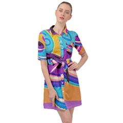 Cookies Chocolate Cookies Sweets Snacks Baked Goods Food Belted Shirt Dress by uniart180623