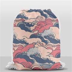 Waves Ocean Sea Water Pattern Rough Seas Drawstring Bag (small) by uniart180623