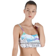 Rainbow Fun Cute Minimal Doodle Drawing Arts Layered Top Bikini Top  by uniart180623